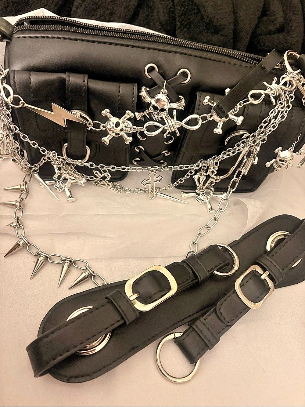 Black Mini Bag with Silver Hardware Like New
